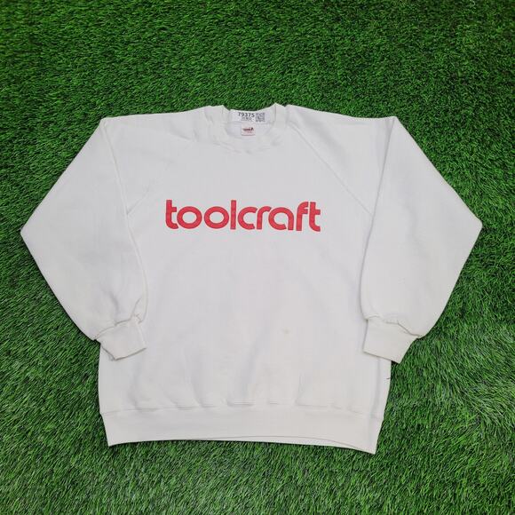 Vintage Toolcraft Sweatshirt Womens Large 20x24 White - Picture 1 of 16